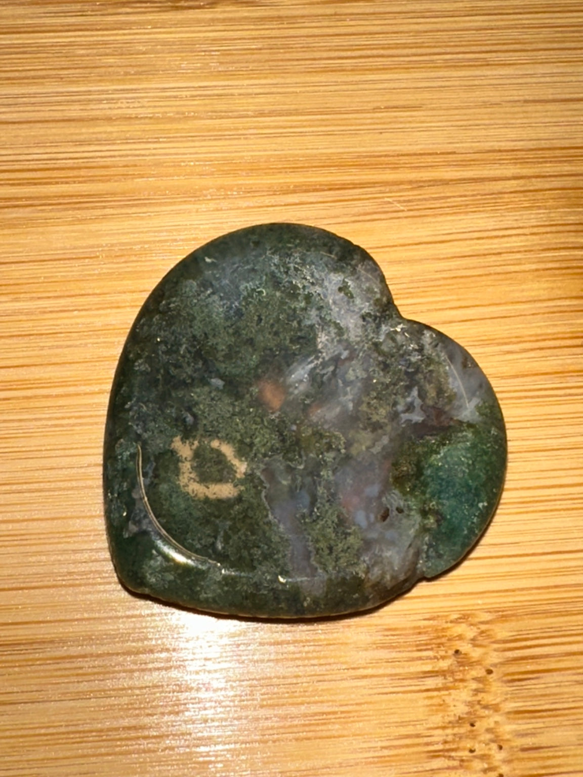Moss Agate Heart Worry Stone 2