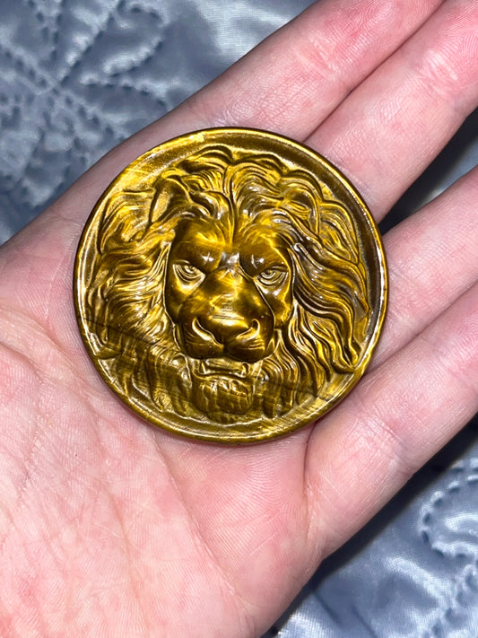 Tiger Eye Lion Medallion