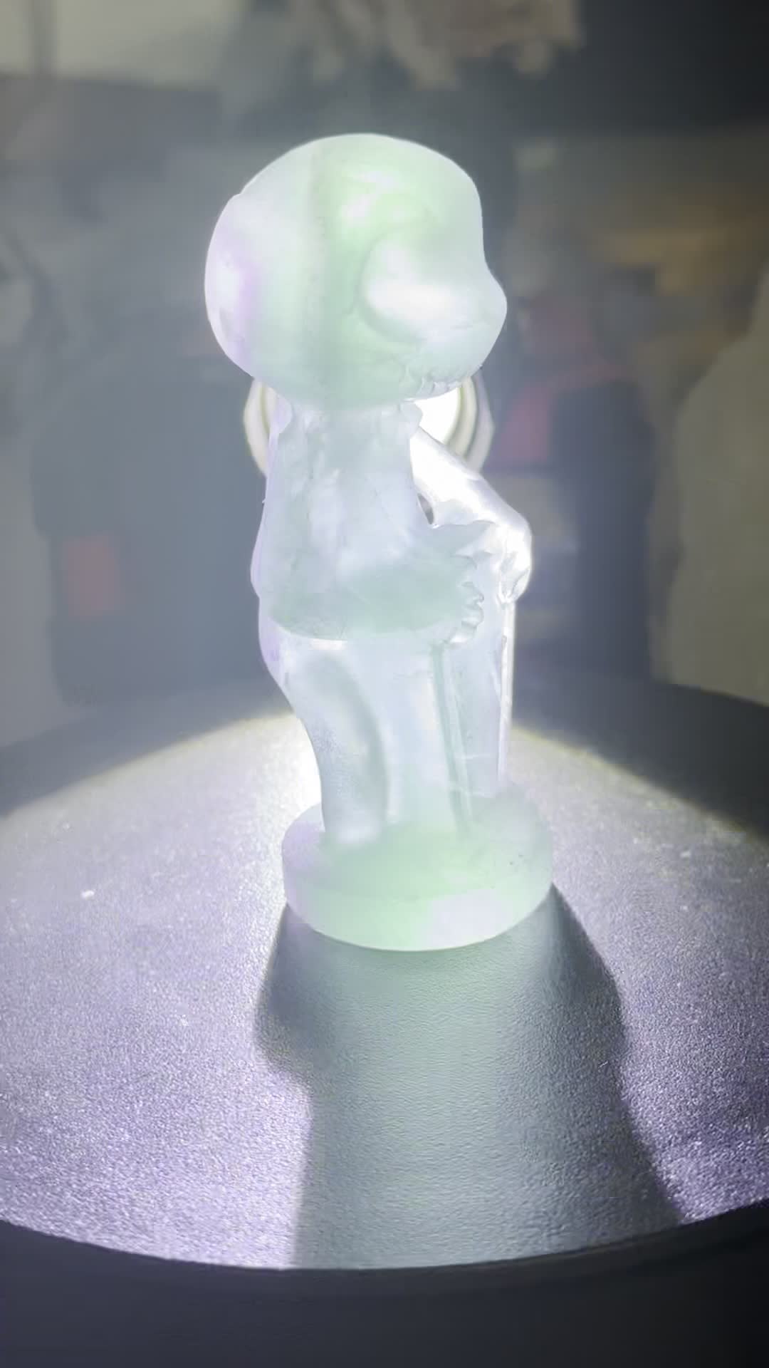 Rainbow Fluorite Nightmare Before Christmas Crystal Carving