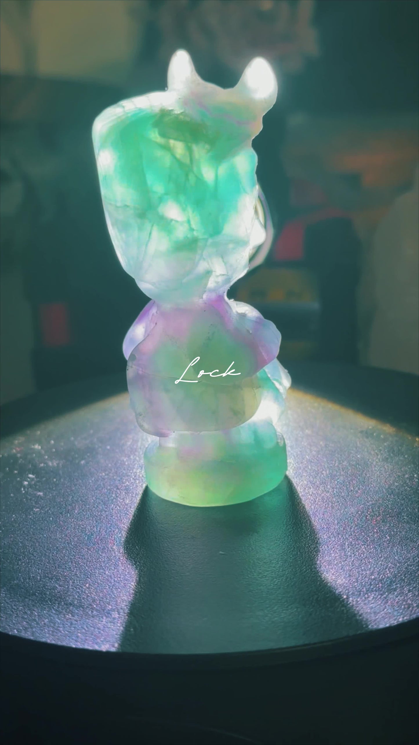 Rainbow Fluorite Nightmare Before Christmas Crystal Carving