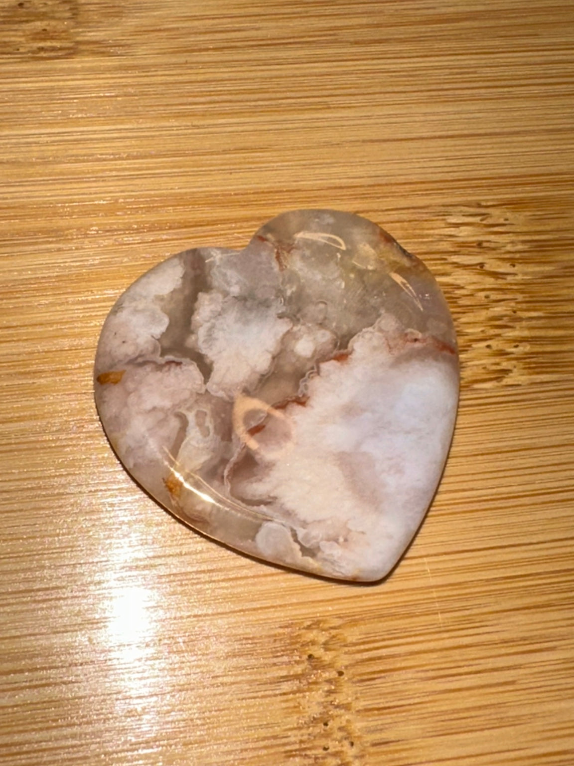 Flower Agate Heart Worry Stone 3