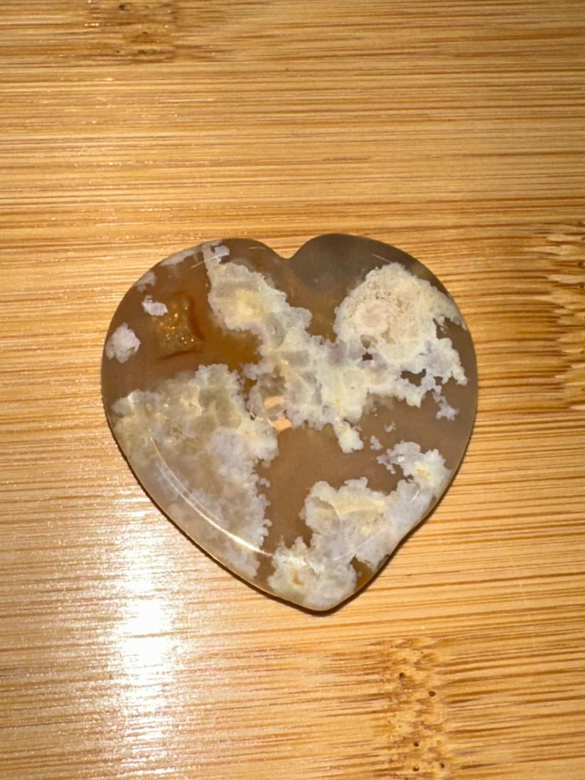 Flower Agate Heart Worry Stone 4
