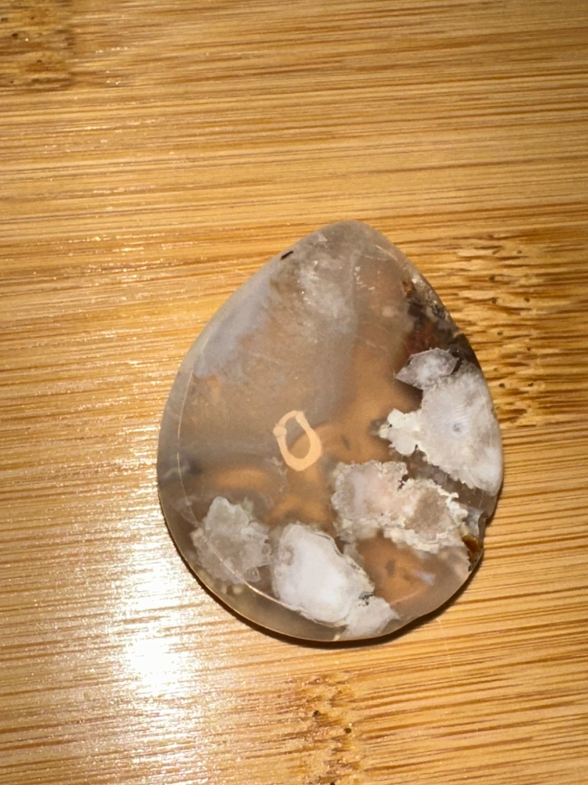 Flower Agate Teardrop Worry Stone 2