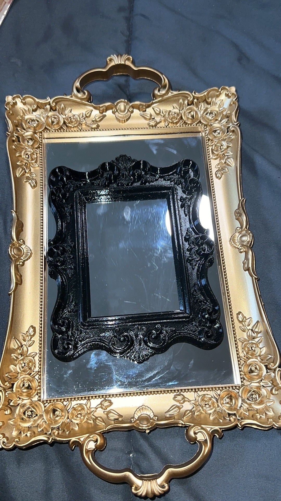 Black ornate gothic 3D printed photo frame