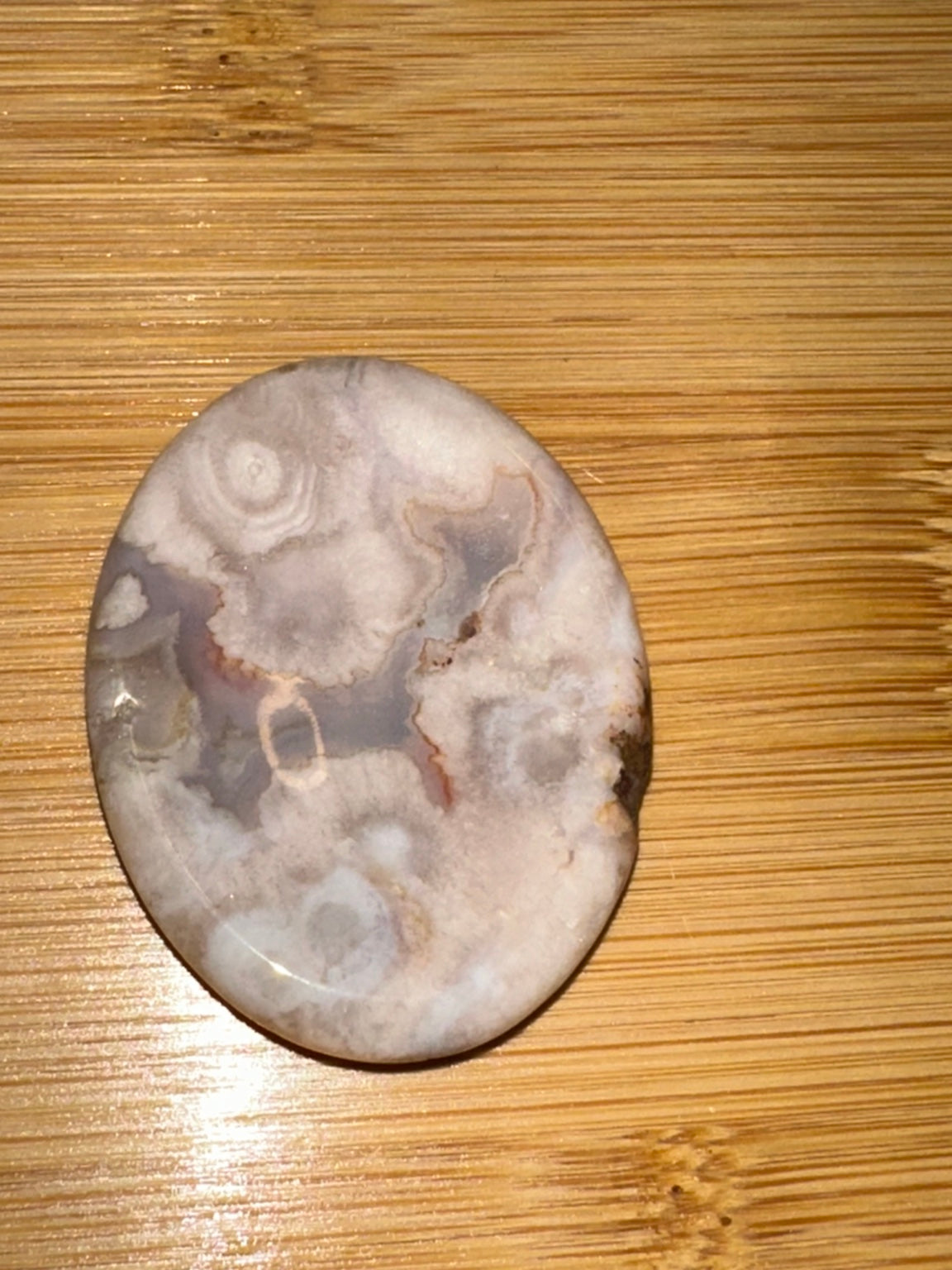 Purple Flower Agate Regular Worry Stone 2