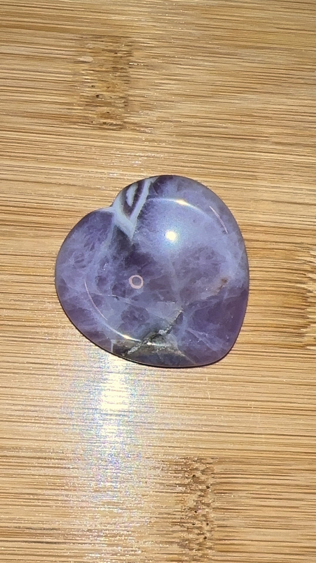 Purple Fluorite Heart Worry Stone 1