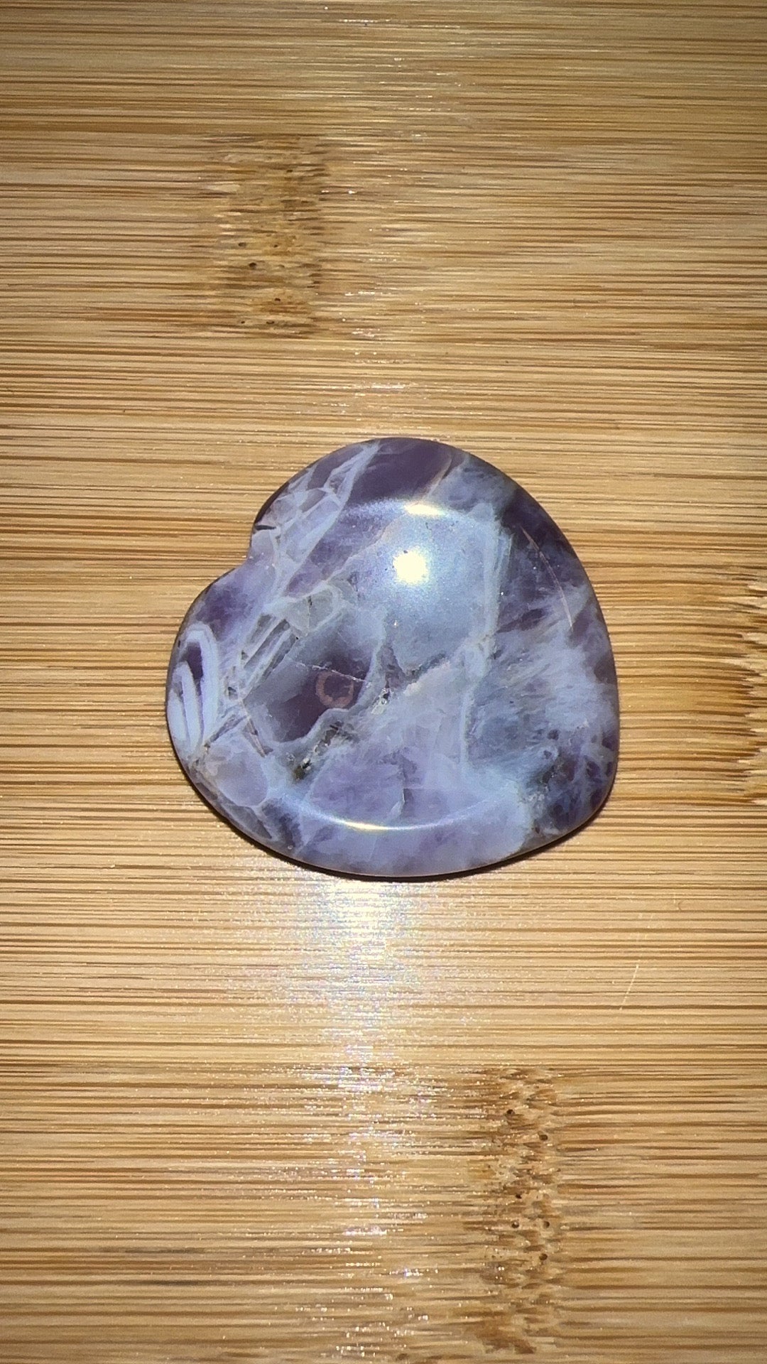 Purple Fluorite Heart Worry Stone 2