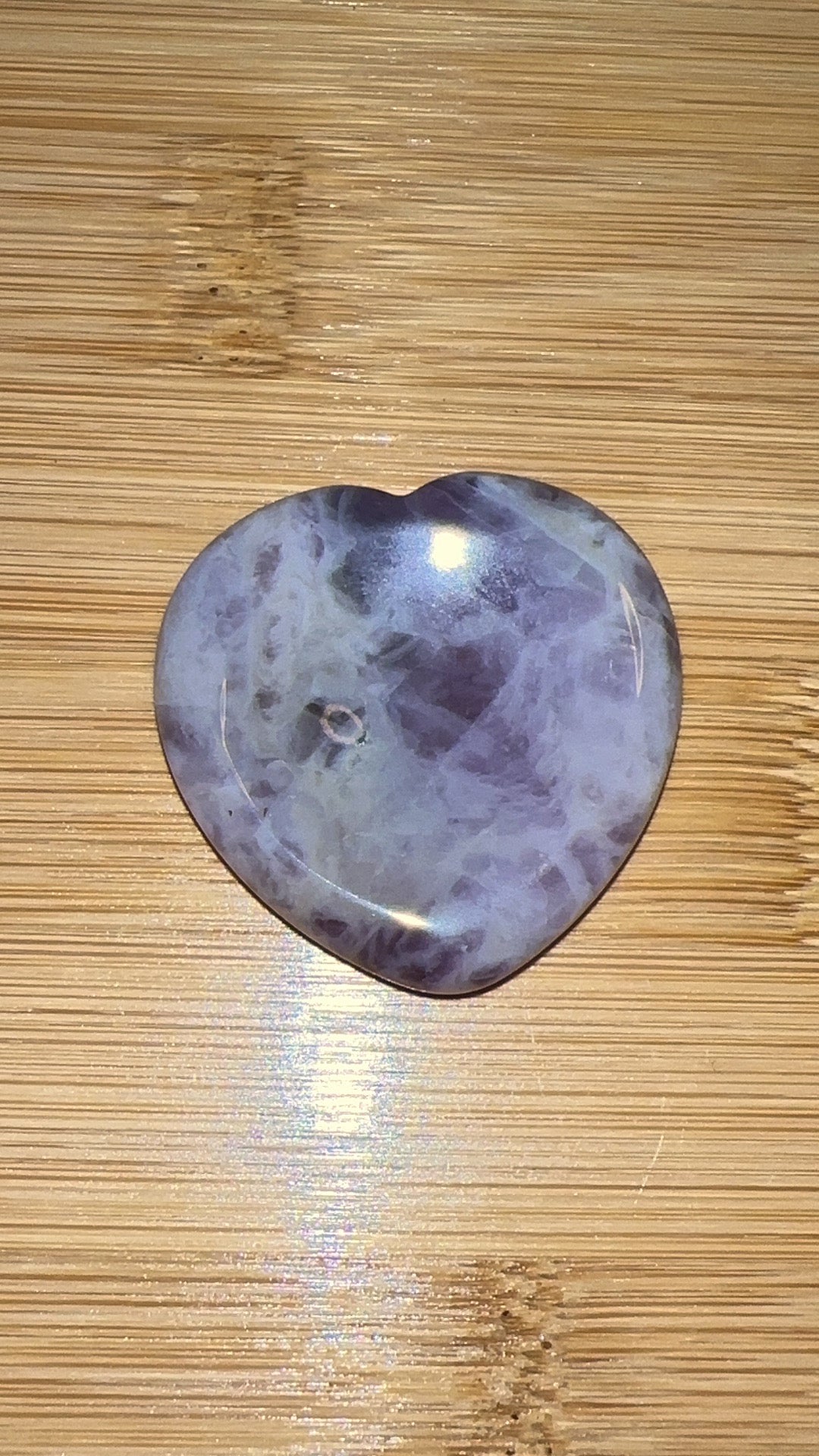 Purple Fluorite Heart Worry Stone 3
